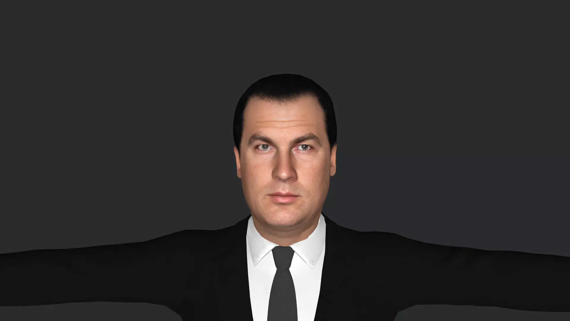 Steven Seagal Hyper Realistic Full Body Rigged 3D Character 3D model_0