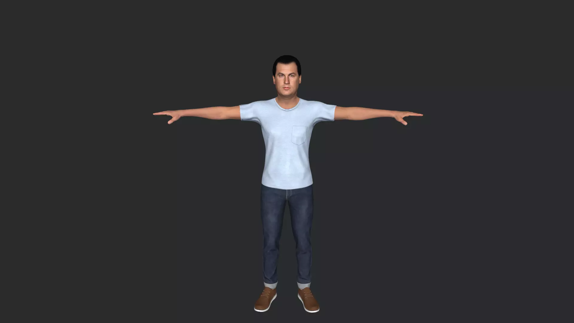 Steven Seagal Hyper Realistic Full Body Rigged 3D Character 3D model_7