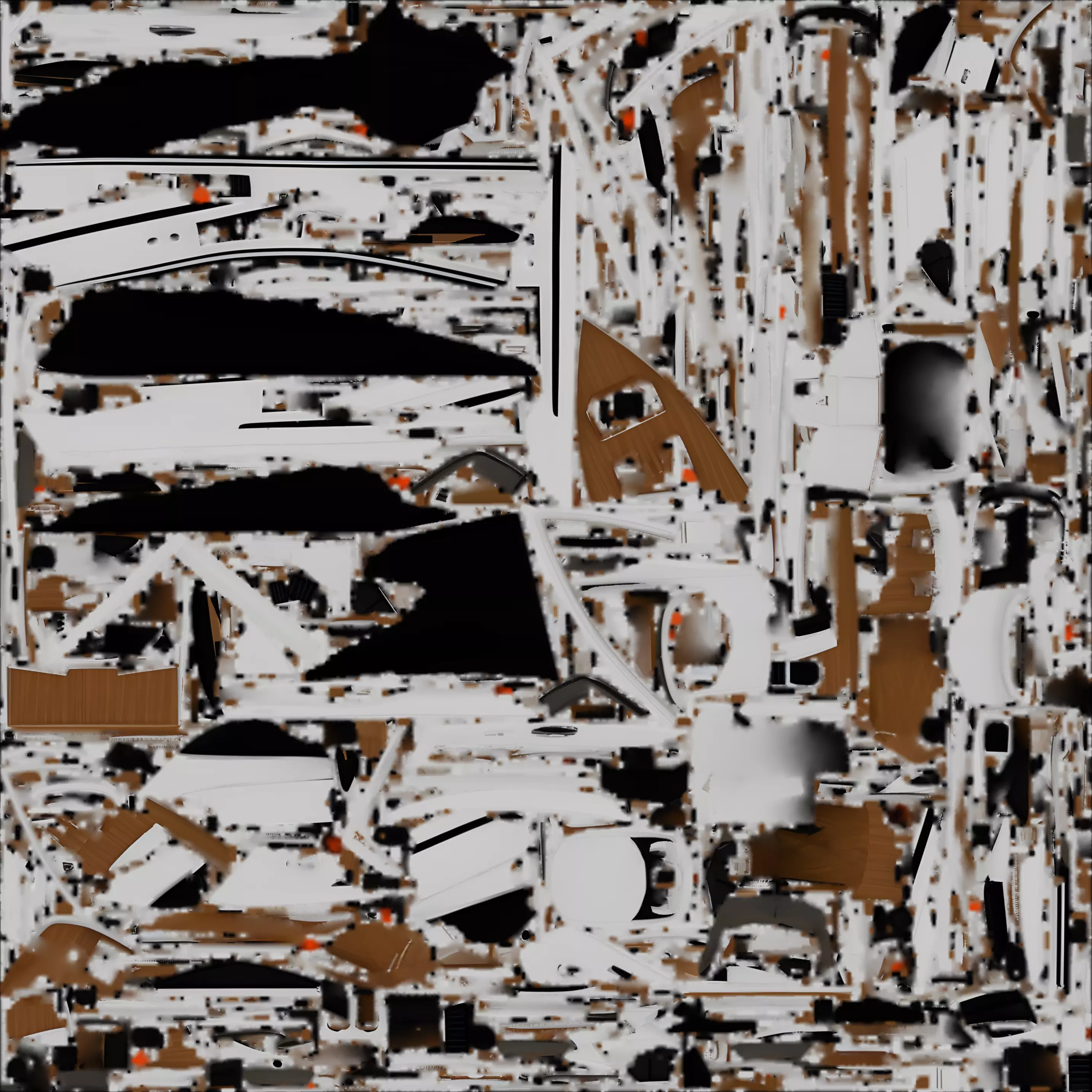 Modern Silver Hull Mega Yacht 3D Model Low-poly 3D model_1