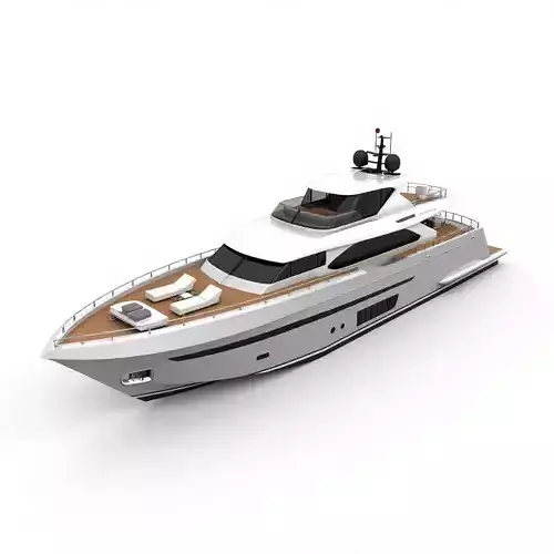 Modern Silver Hull Mega Yacht 3D Model Low-poly 3D model Modern Silver Hull Mega Yacht 3D Model Low-poly 3D model