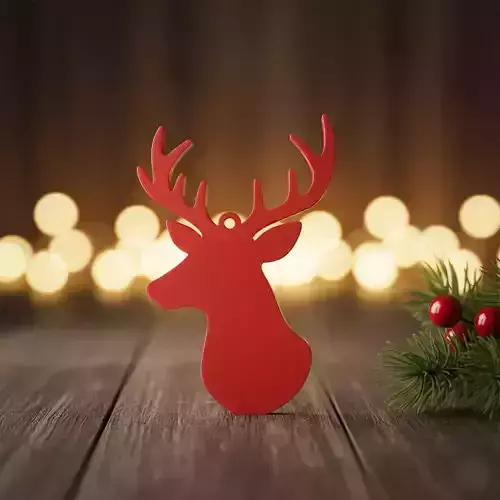 reindeer head ornament 3D print model