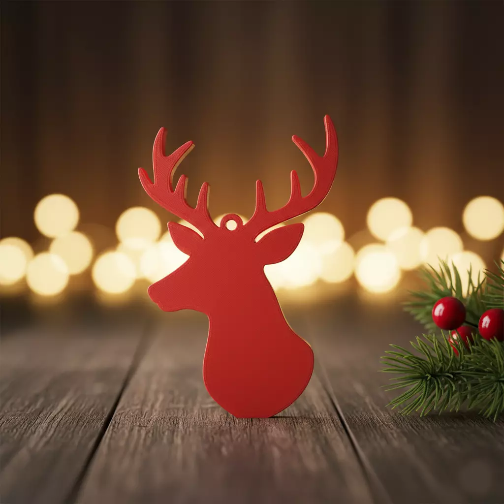 reindeer head ornament 3D print model_0