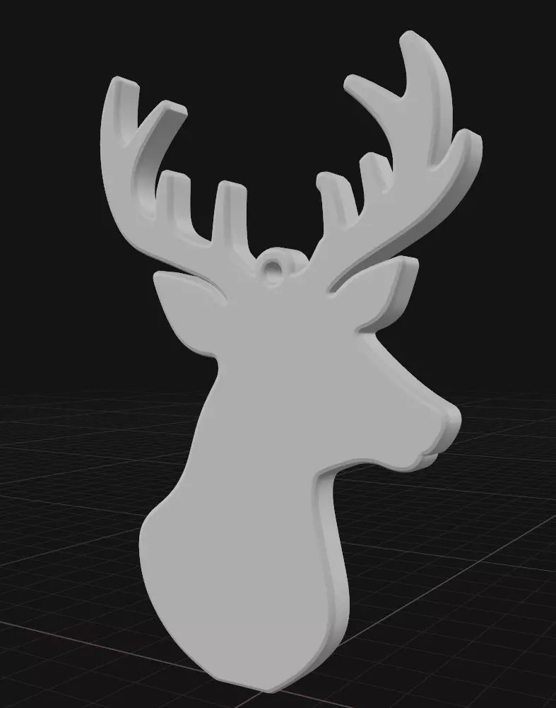 reindeer head ornament 3D print model_1
