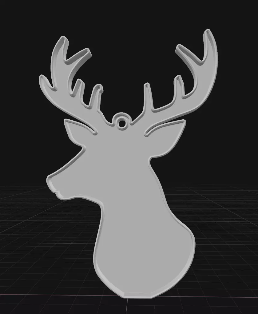 reindeer head ornament 3D print model_3