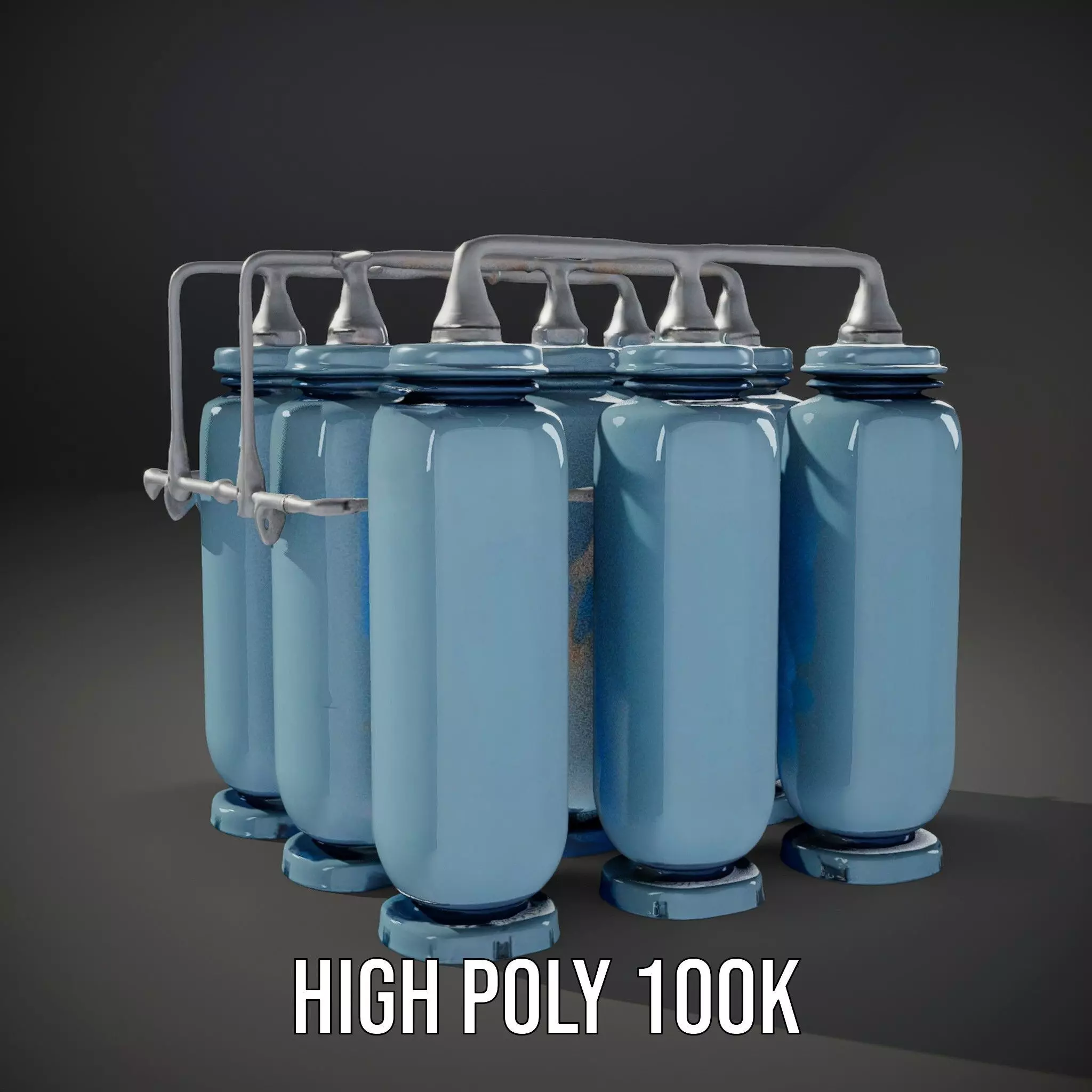 Industrial Blue Filter Tank model pack Low-poly 3D model_10