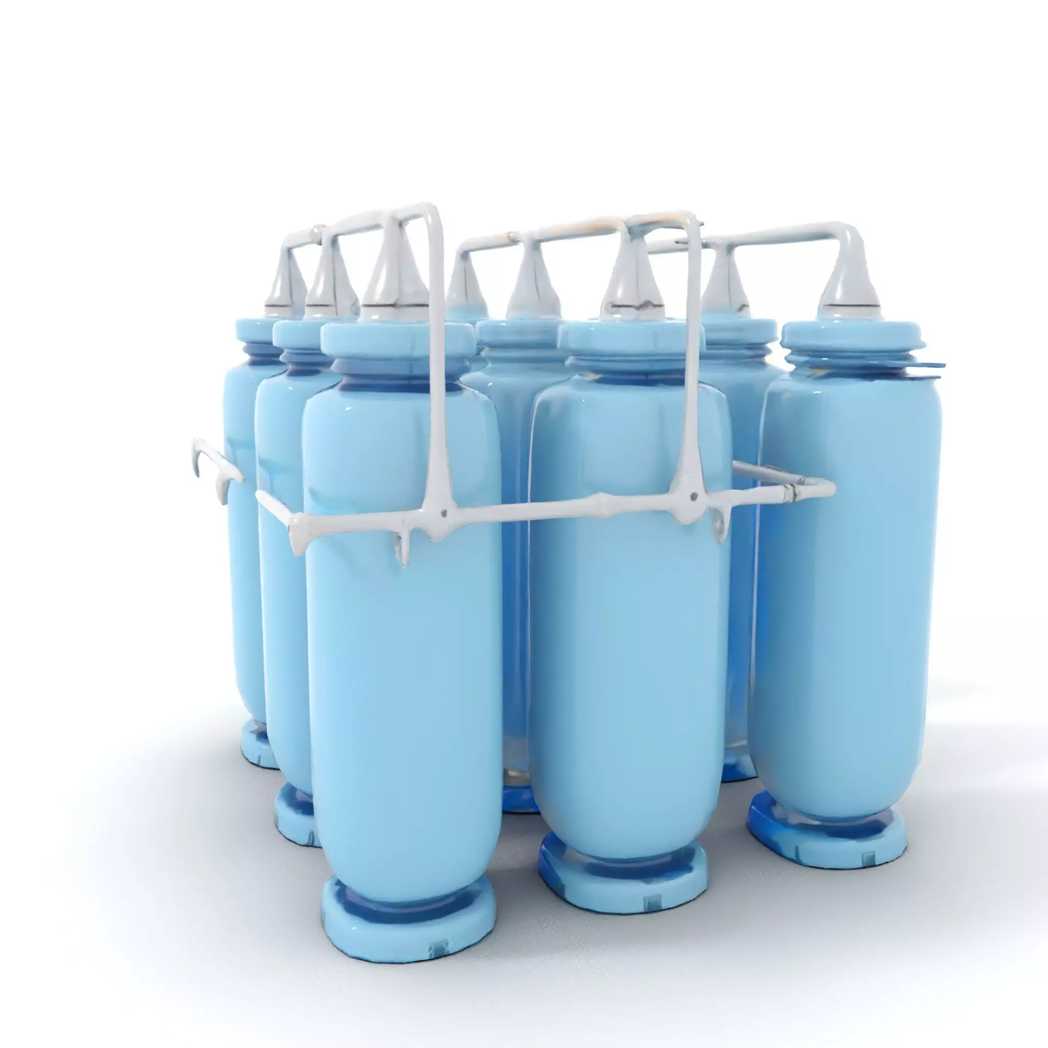 Industrial Blue Filter Tank model pack Low-poly 3D model_6