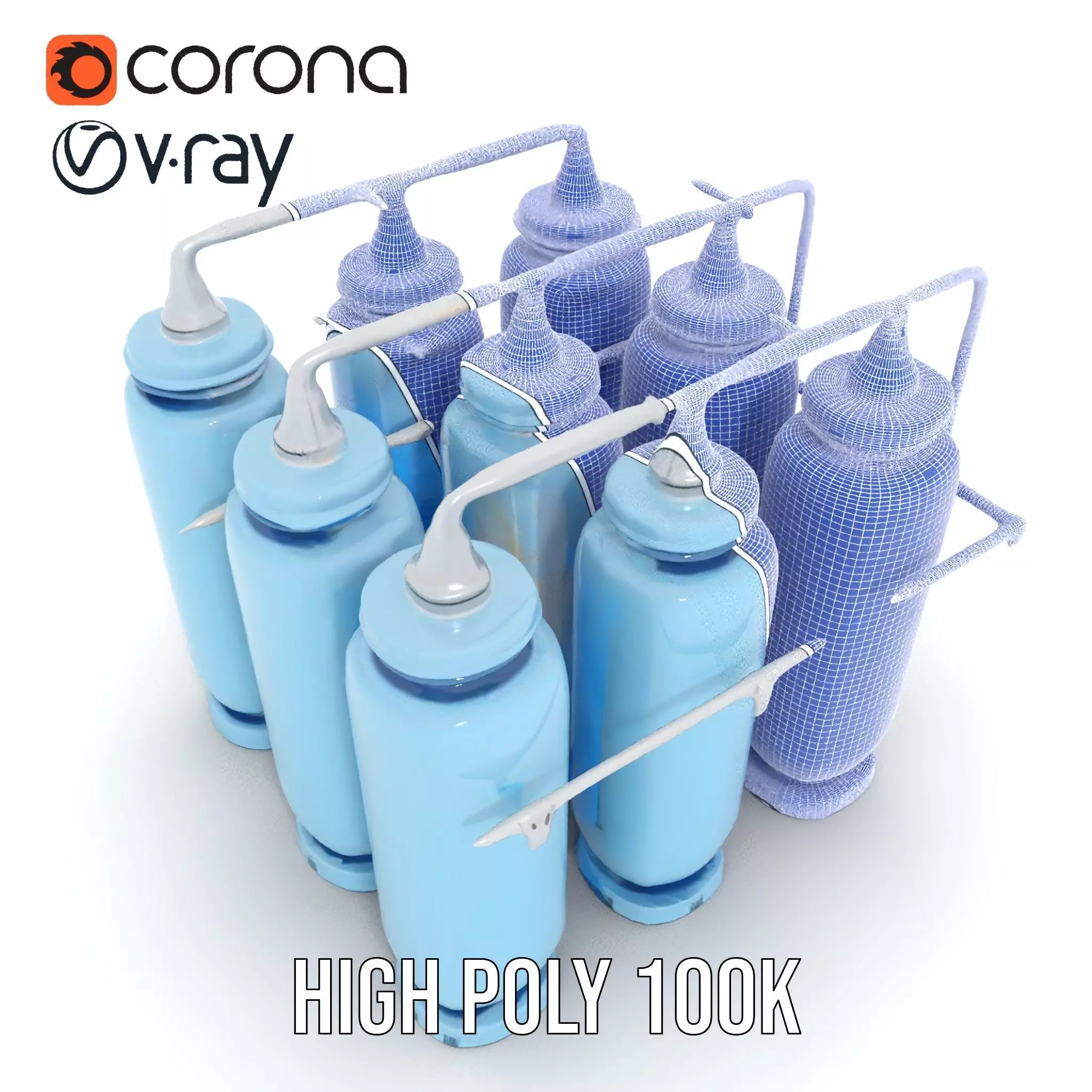 Industrial Blue Filter Tank model pack Low-poly 3D model_32