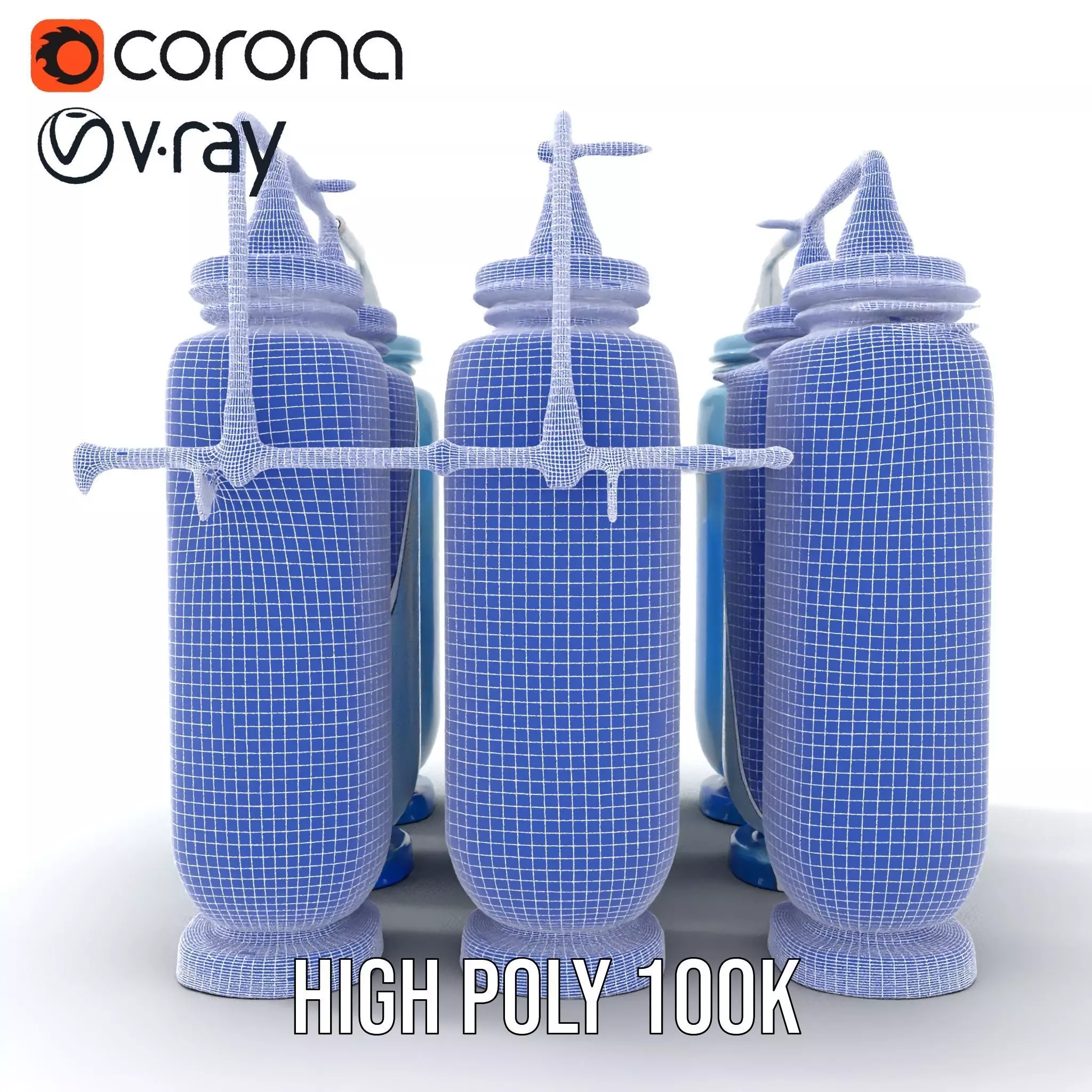 Industrial Blue Filter Tank model pack Low-poly 3D model_34