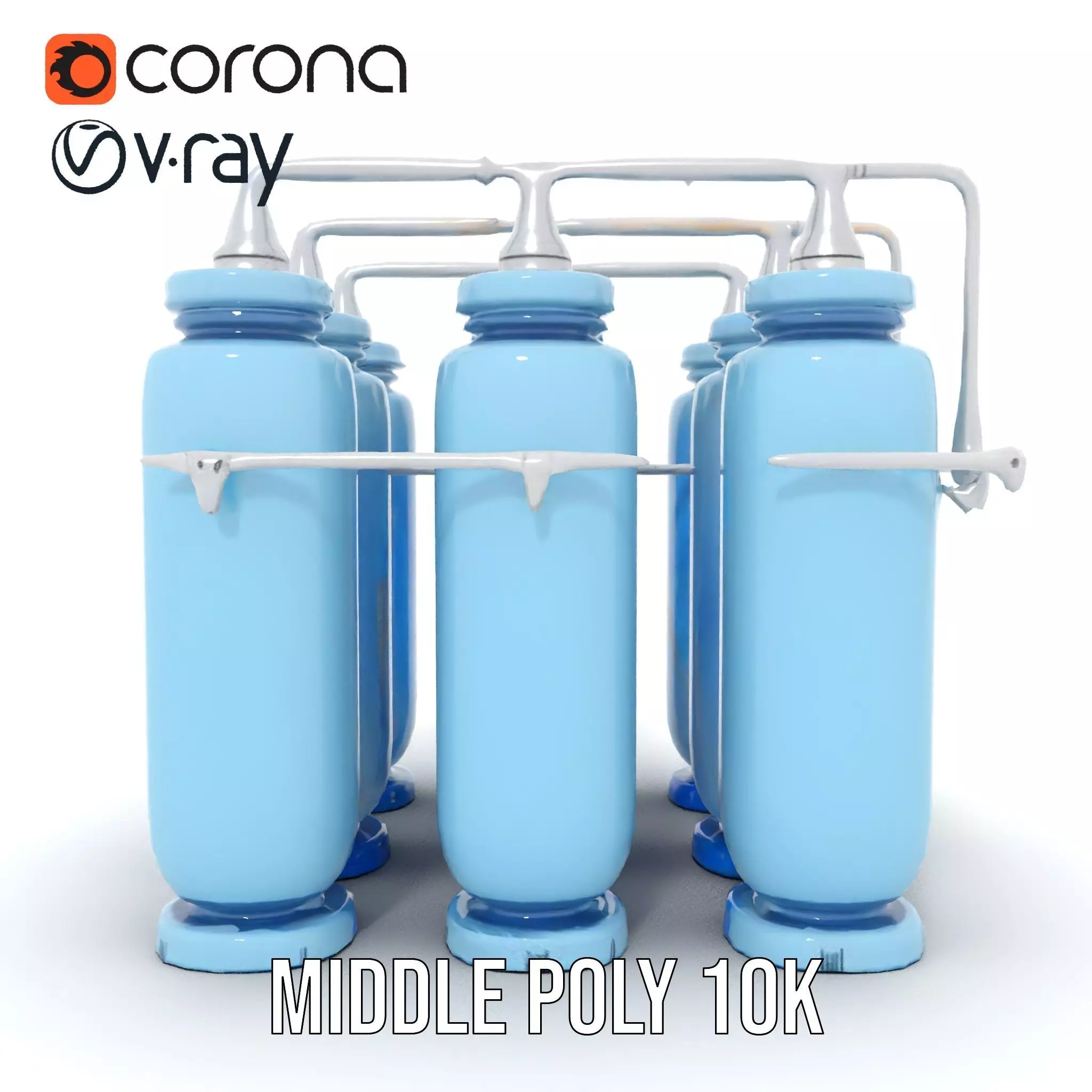 Industrial Blue Filter Tank model pack Low-poly 3D model_21