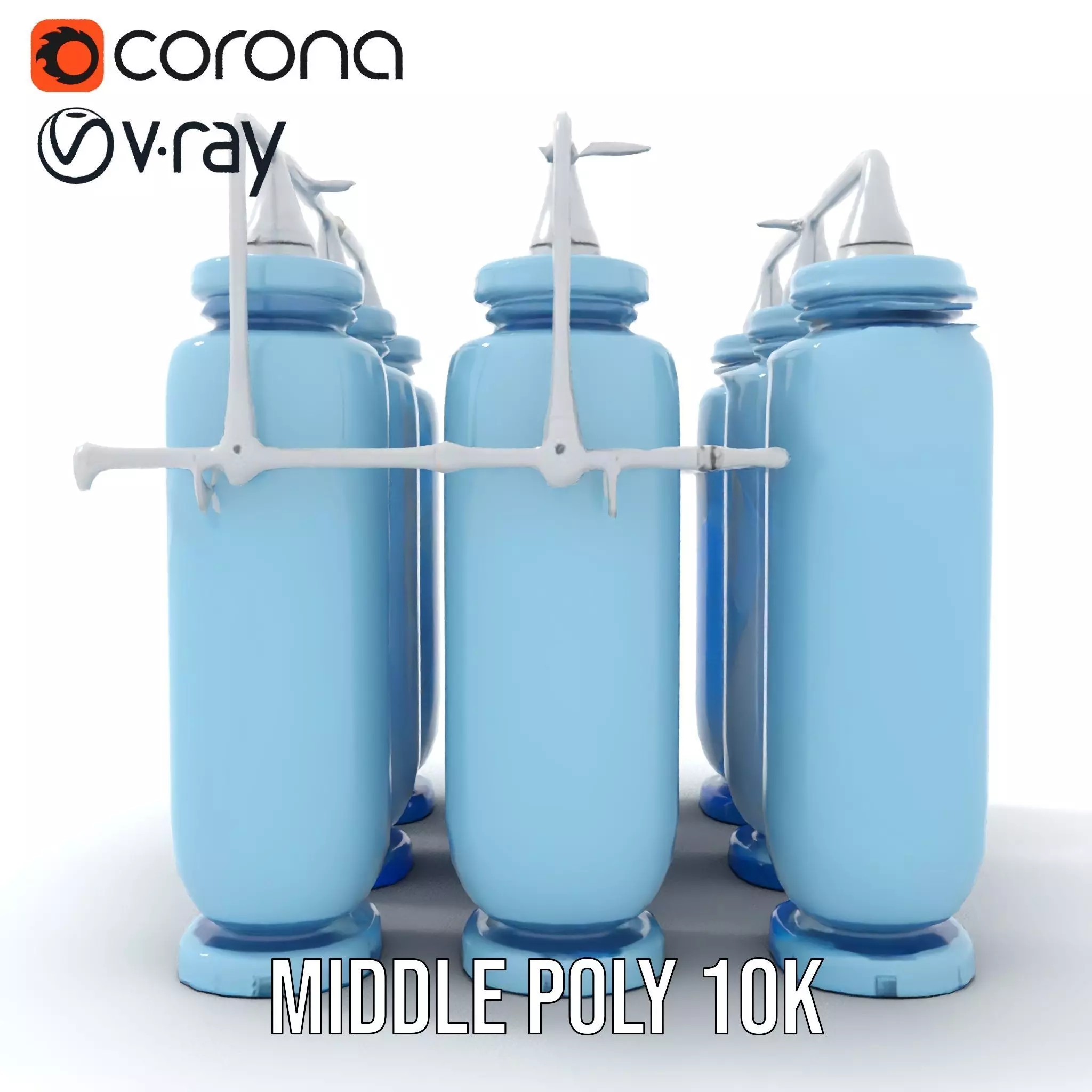 Industrial Blue Filter Tank model pack Low-poly 3D model_5