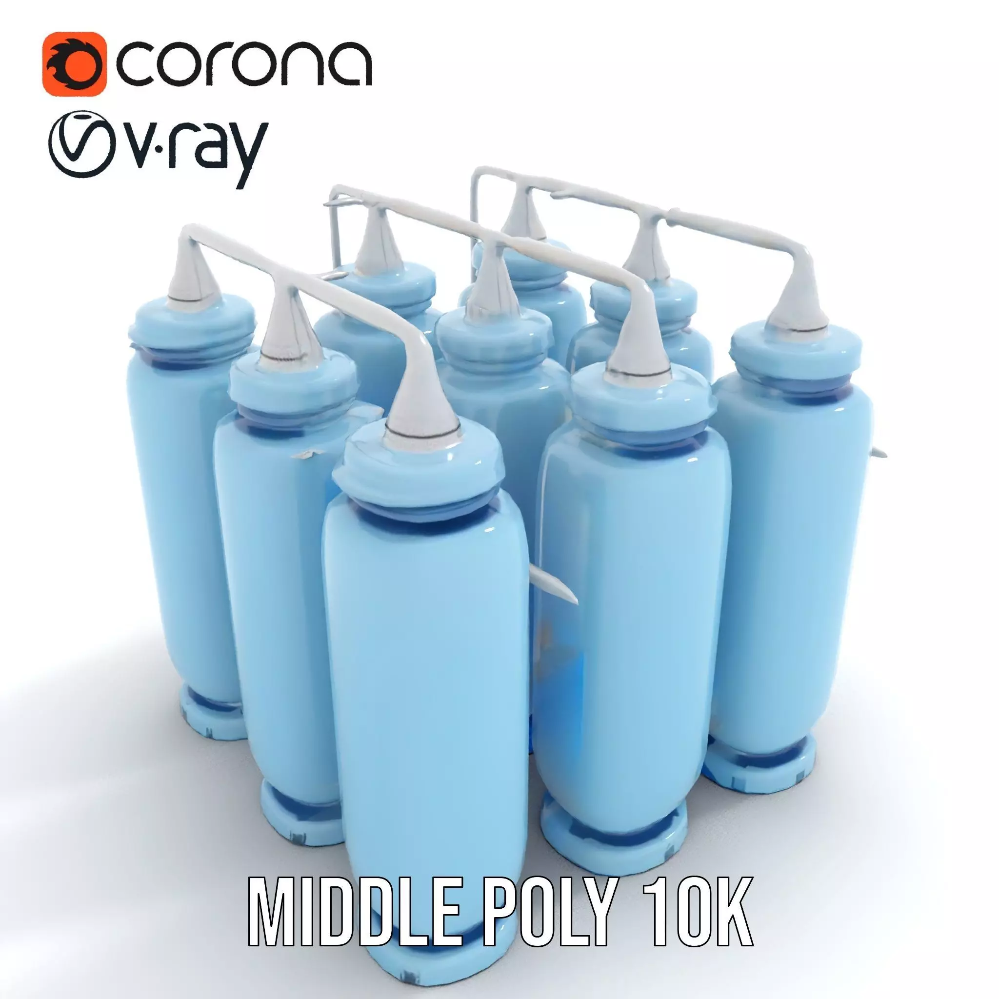 Industrial Blue Filter Tank model pack Low-poly 3D model_11