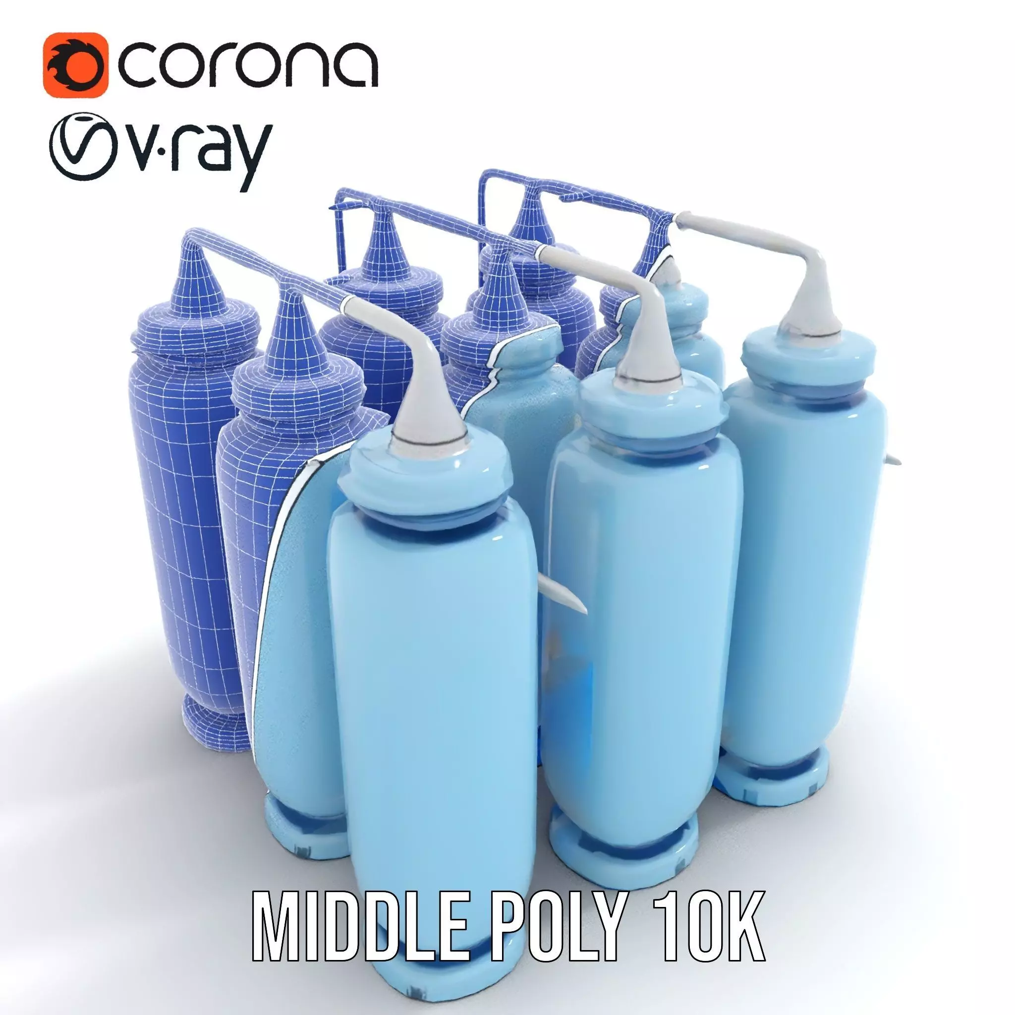 Industrial Blue Filter Tank model pack Low-poly 3D model_18