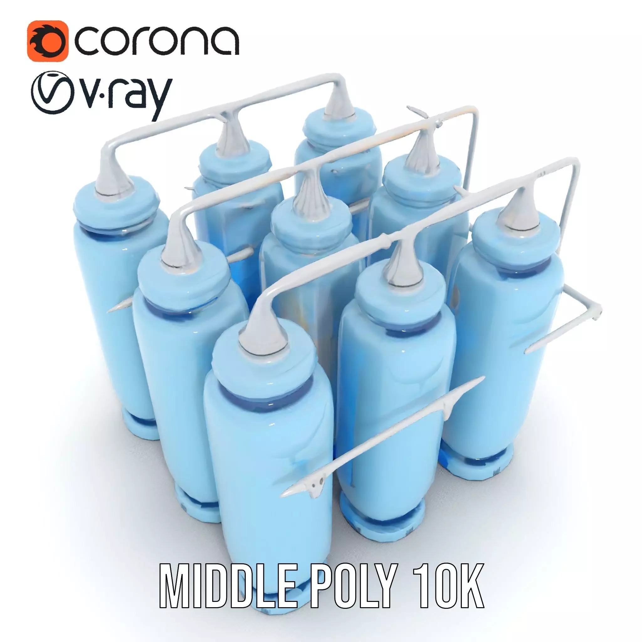 Industrial Blue Filter Tank model pack Low-poly 3D model_13