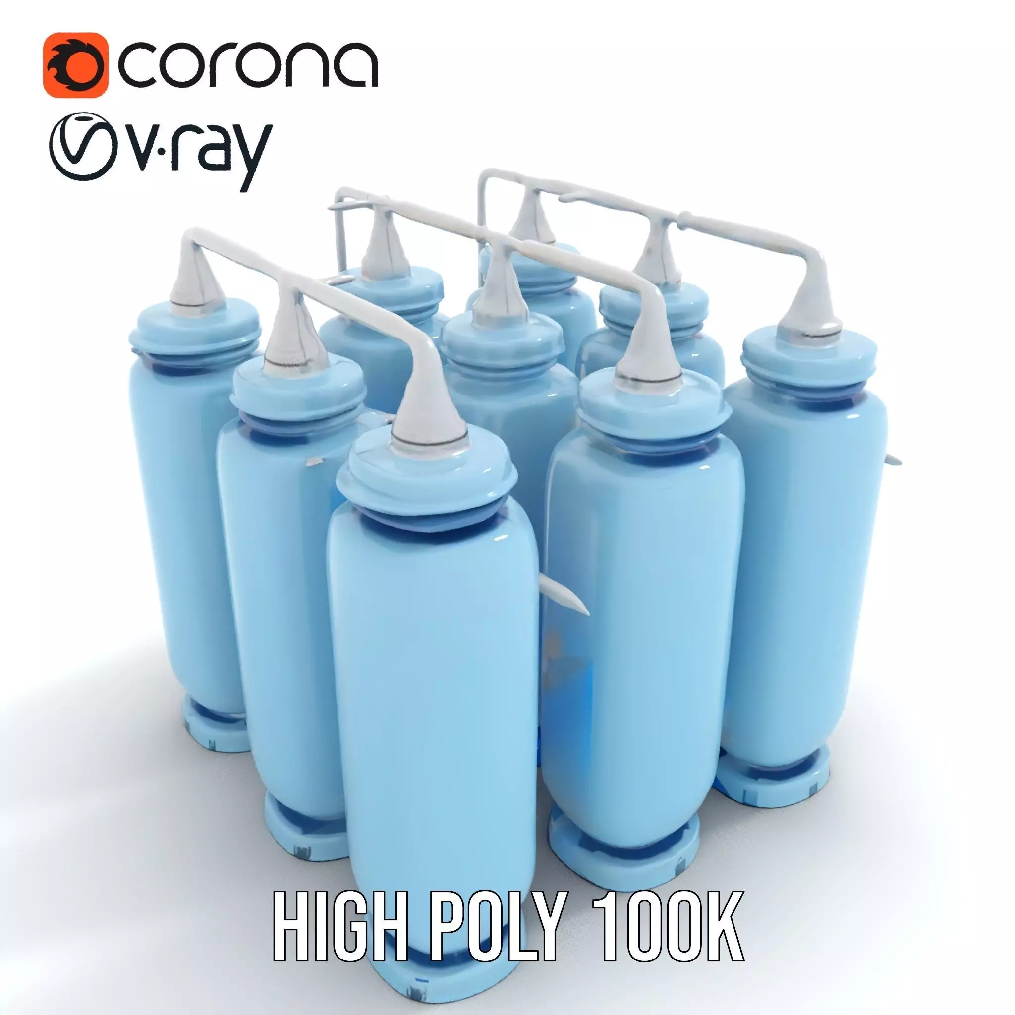 Industrial Blue Filter Tank model pack Low-poly 3D model_28