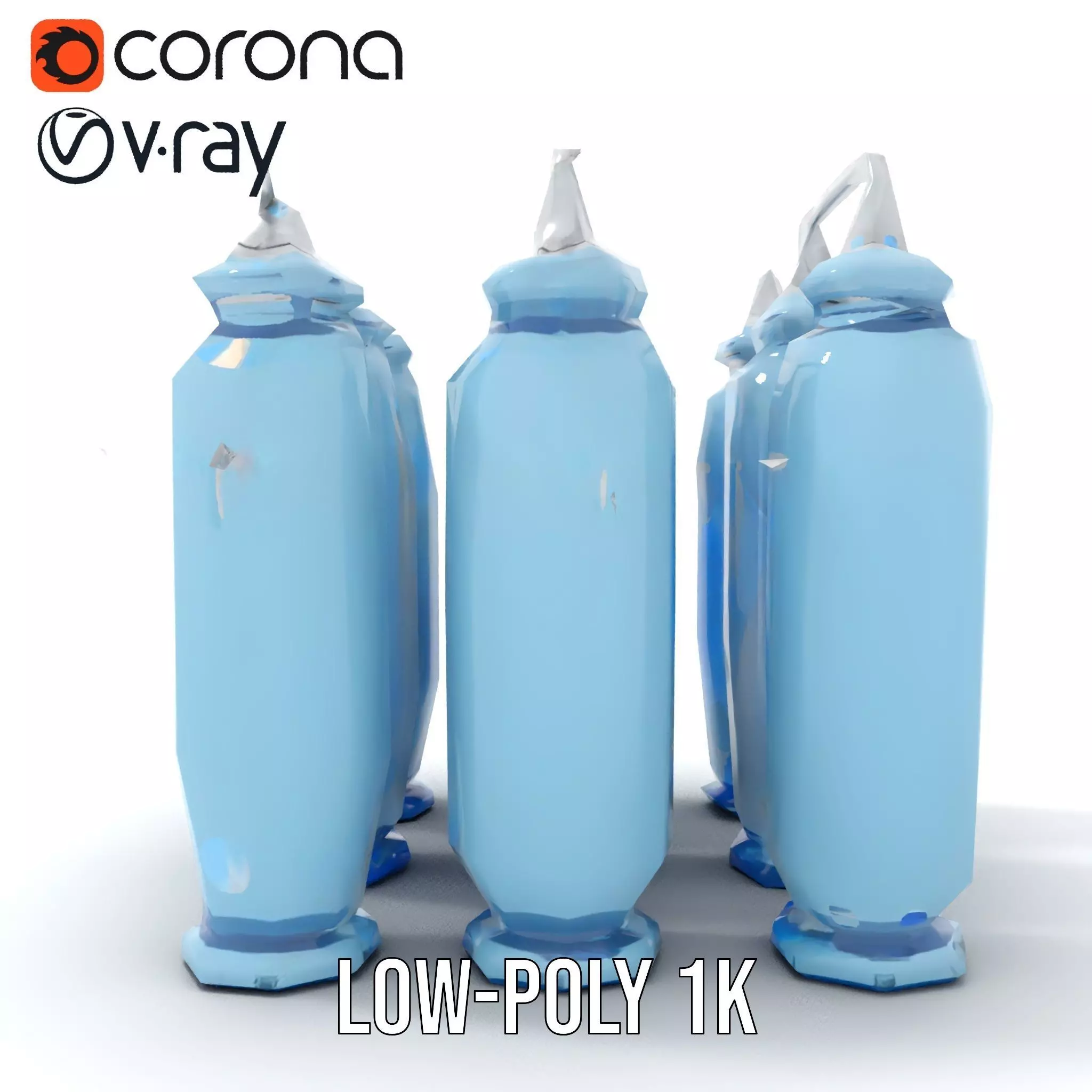 Industrial Blue Filter Tank model pack Low-poly 3D model_16