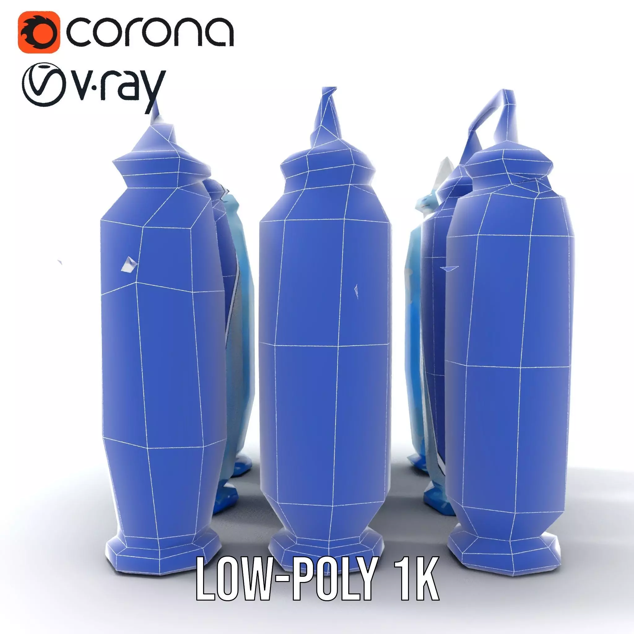 Industrial Blue Filter Tank model pack Low-poly 3D model_22