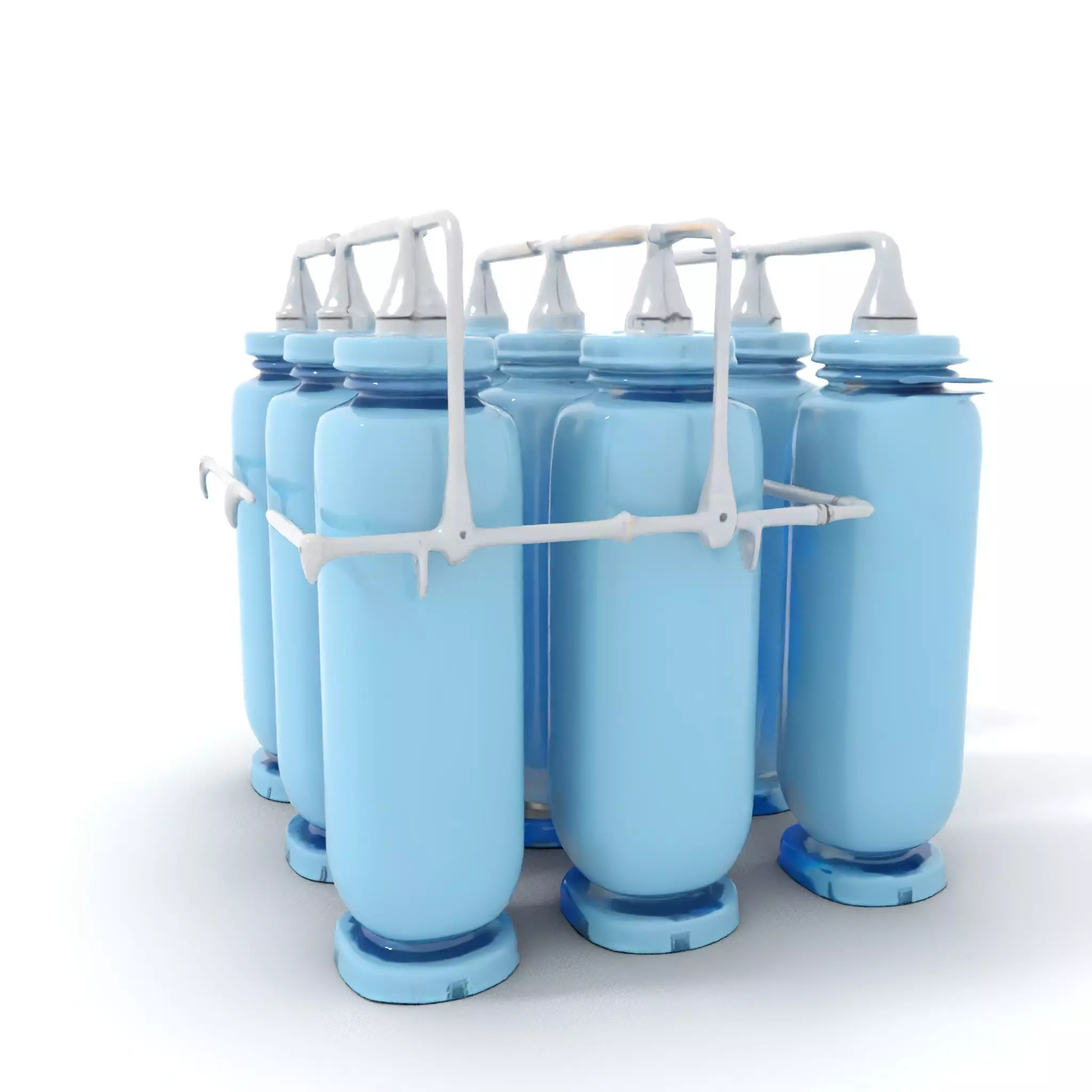 Industrial Blue Filter Tank model pack Low-poly 3D model_0