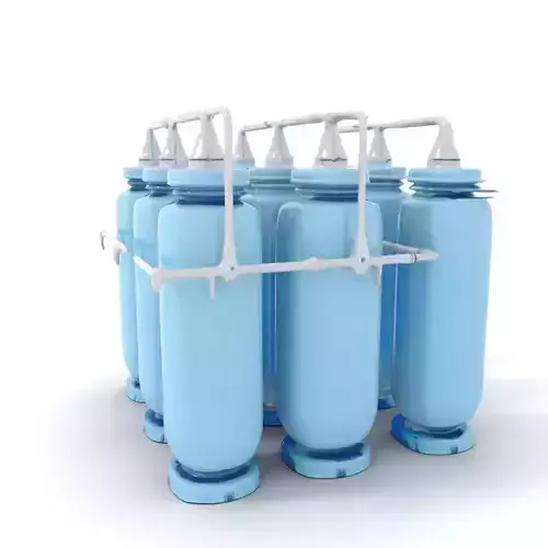 Industrial Blue Filter Tank model pack Low-poly 3D model