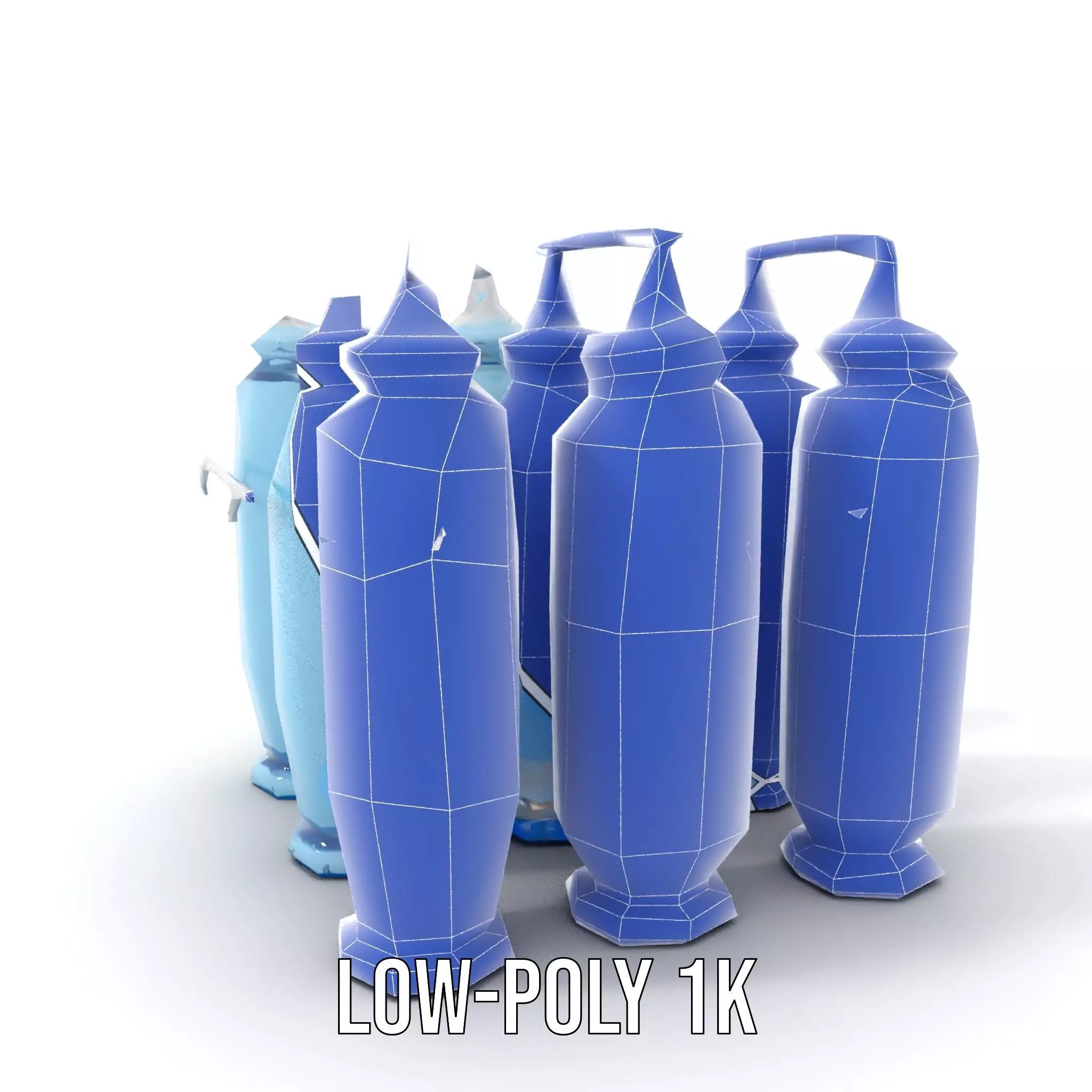 Industrial Blue Filter Tank model pack Low-poly 3D model_12