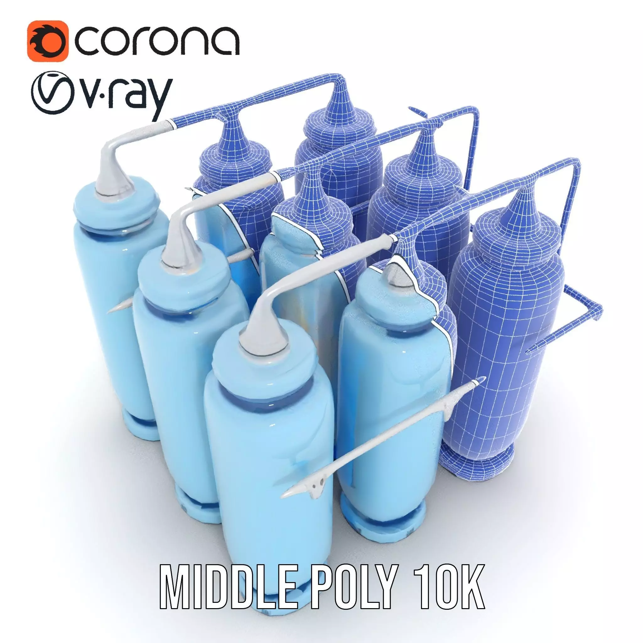 Industrial Blue Filter Tank model pack Low-poly 3D model_15