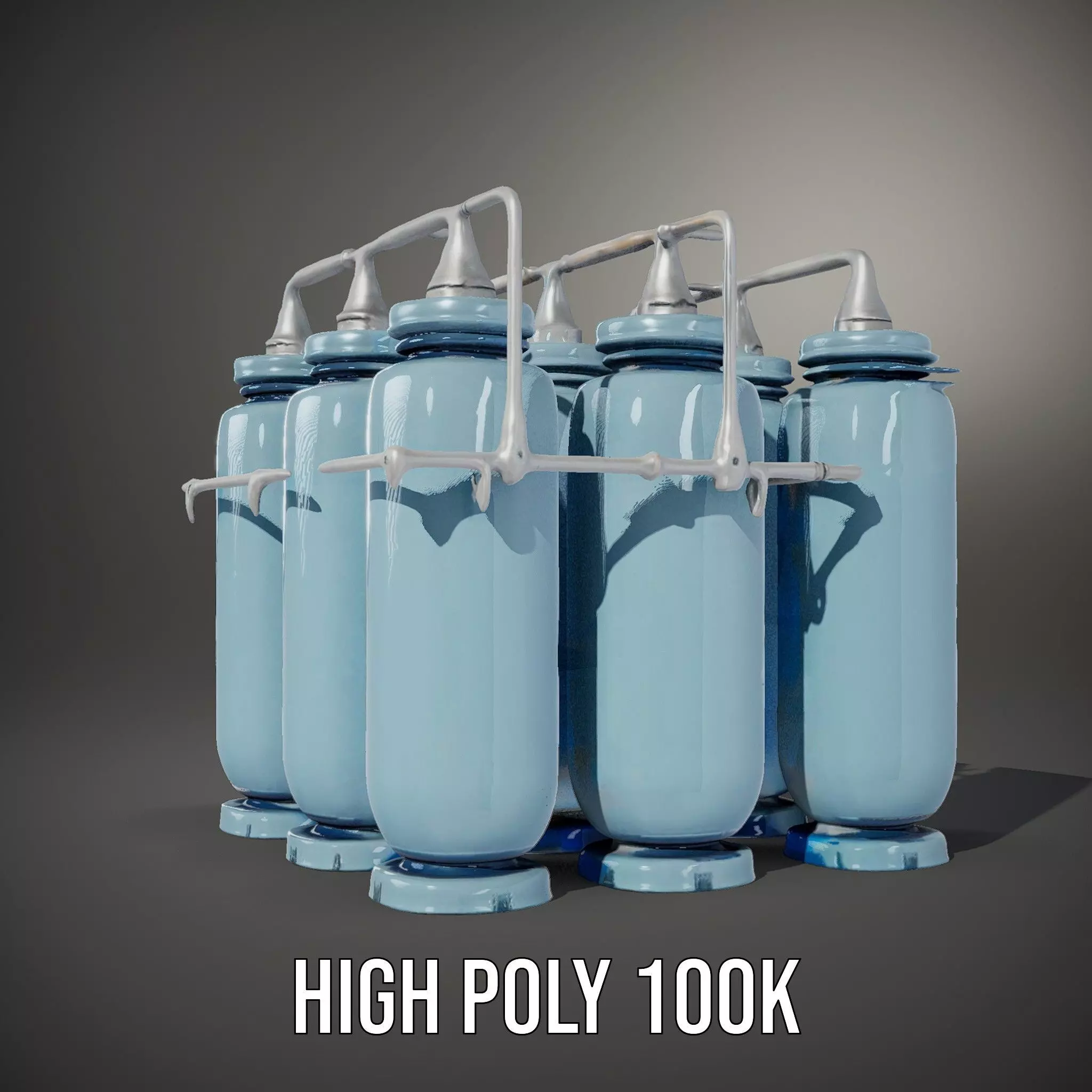 Industrial Blue Filter Tank model pack Low-poly 3D model_8
