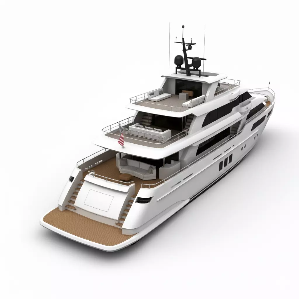 Contemporary Luxury Yacht 3D Model Low-poly 3D model_1