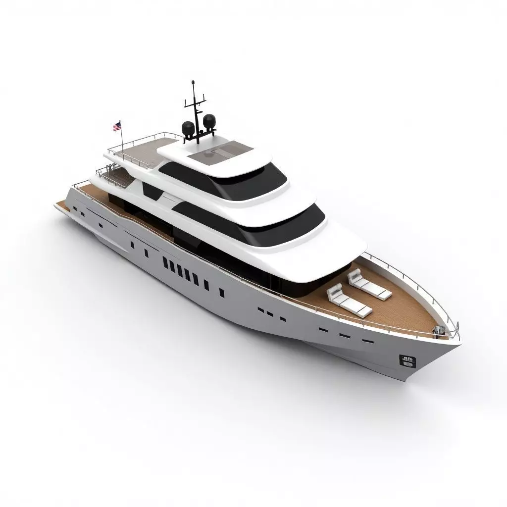 Contemporary Luxury Yacht 3D Model Low-poly 3D model_0