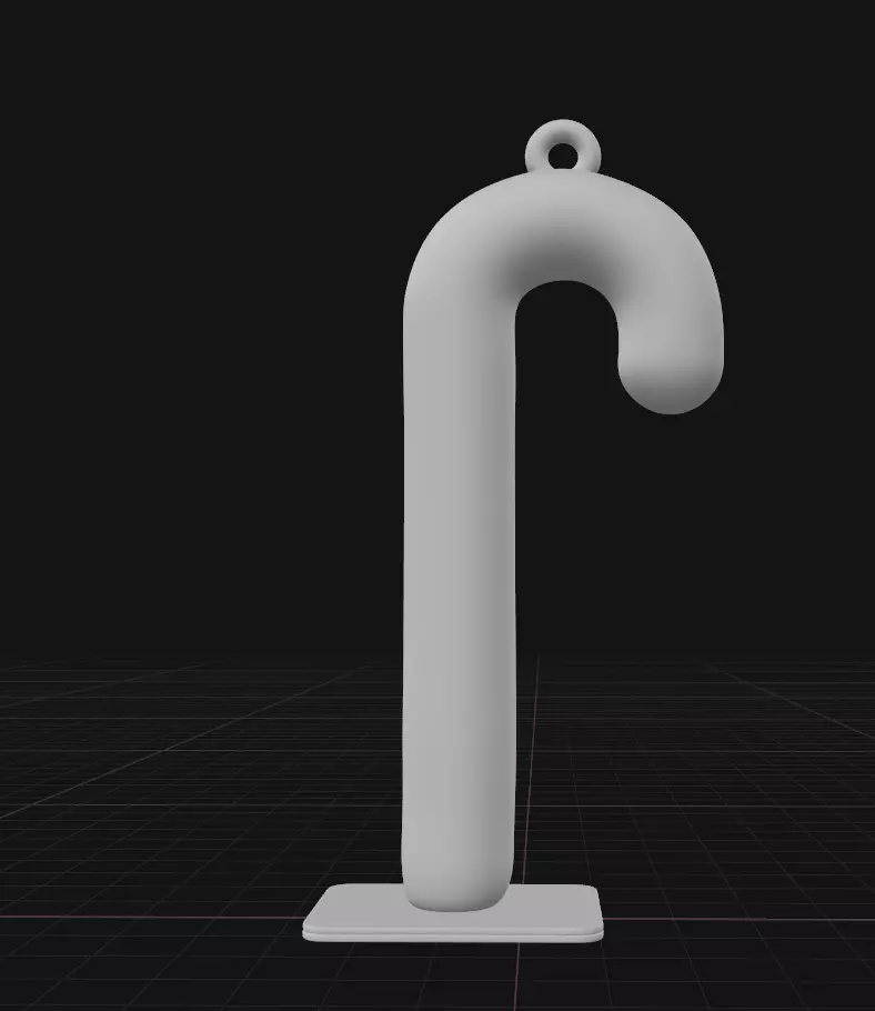 candy cane ornament 3D print model_1