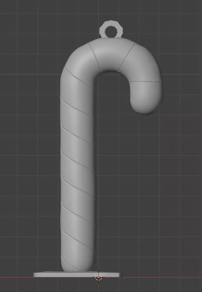 candy cane ornament 3D print model_5