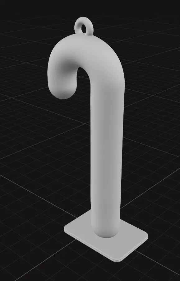 candy cane ornament 3D print model_2