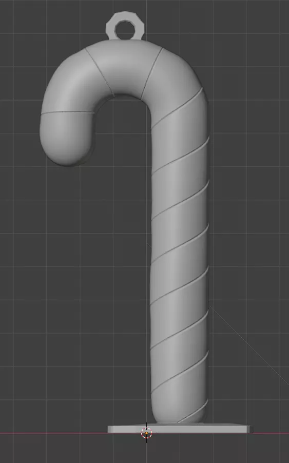 candy cane ornament 3D print model_3
