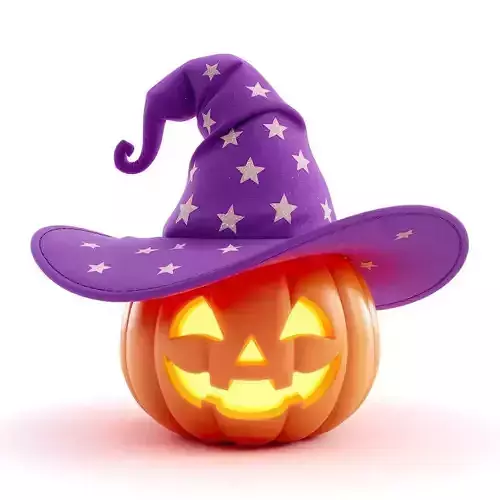 Magical Jack O Lantern Witch 3D Model Fantasy Halloween Prop