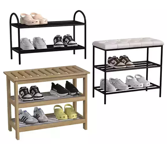 shoe rack with shoes