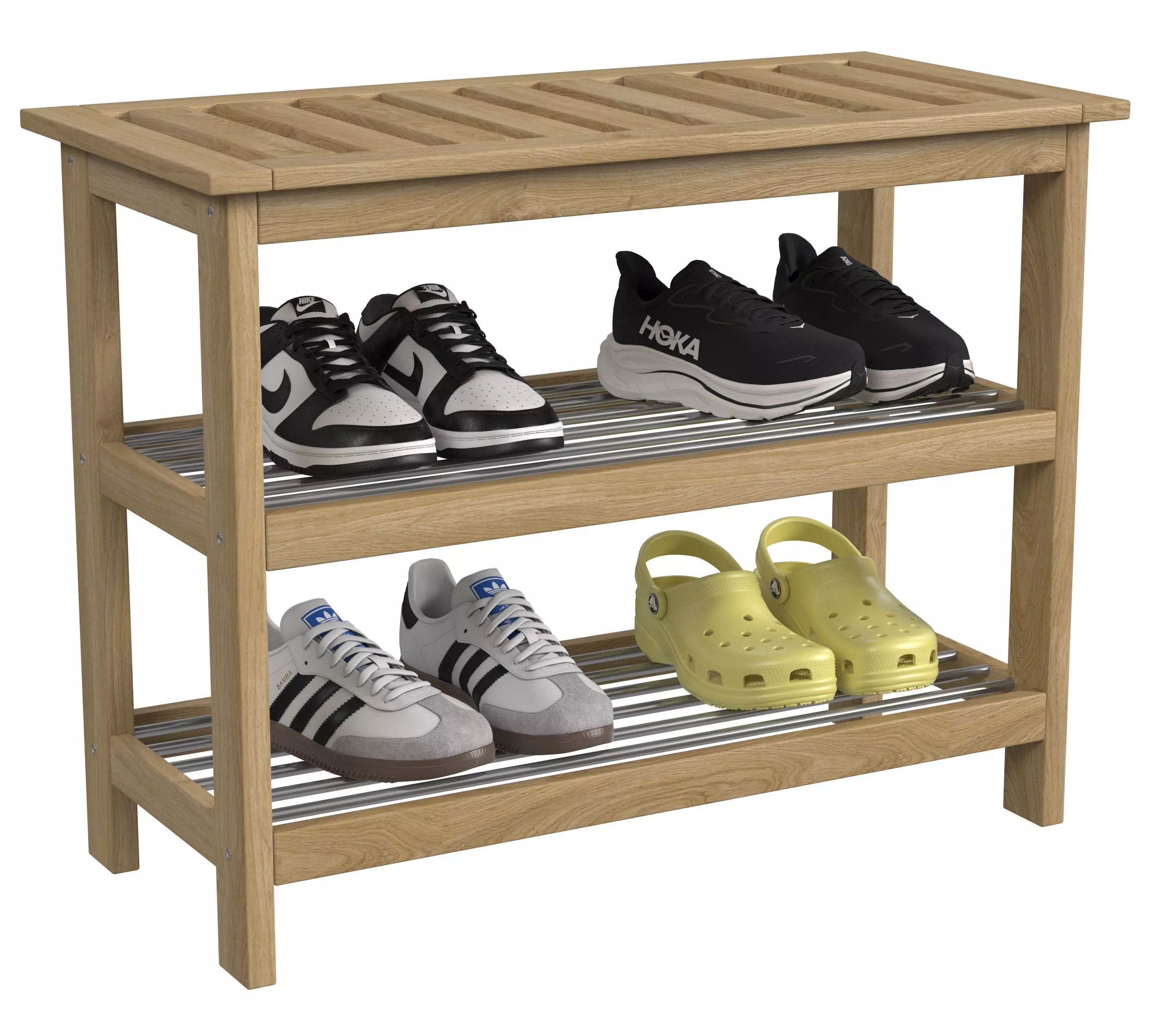 shoe rack with shoes 3D model_1