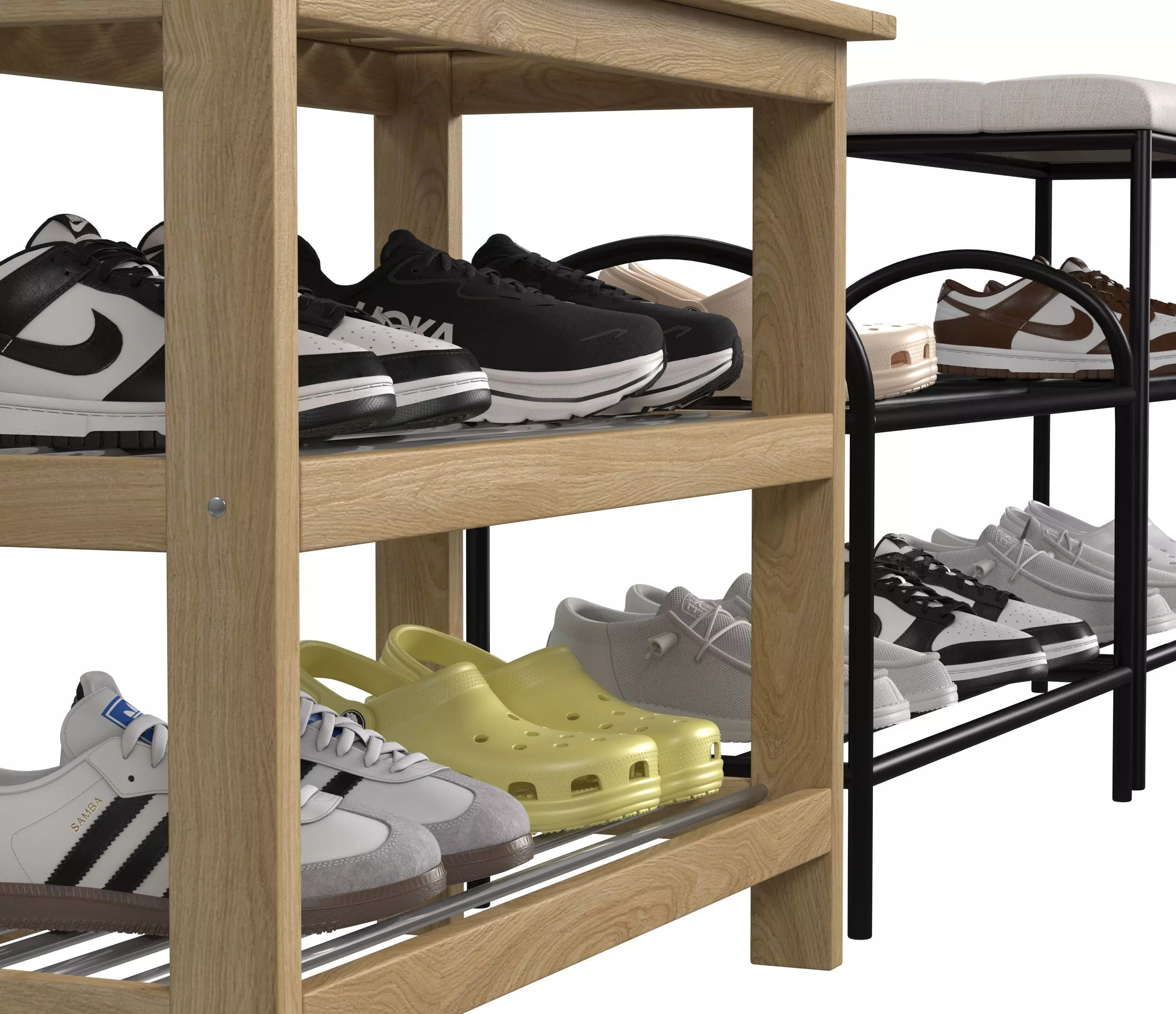 shoe rack with shoes 3D model_4