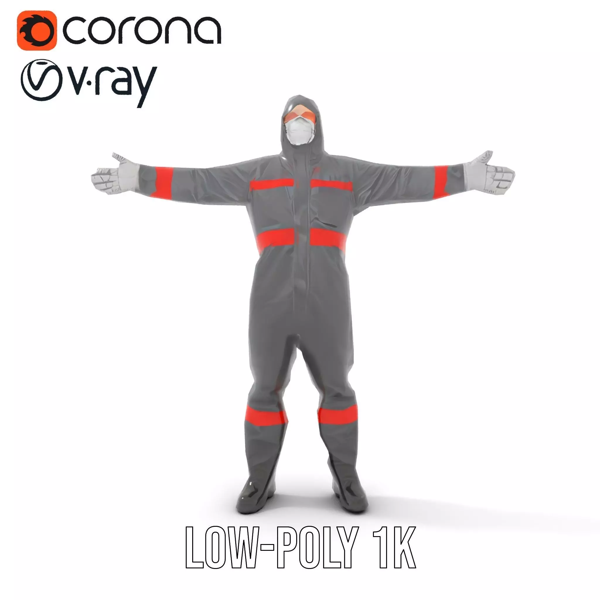 Protective Suit model pack Low-poly 3D model_9