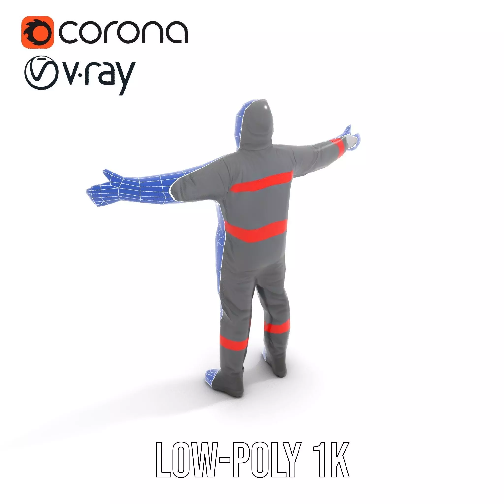 Protective Suit model pack Low-poly 3D model_7