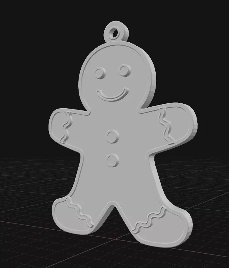 gingerbread man ornament 3D print model_1
