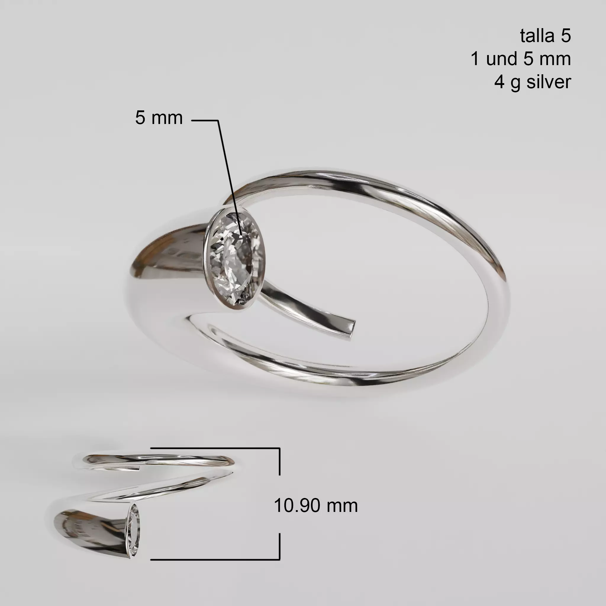 Spiral ring 3D print model_0