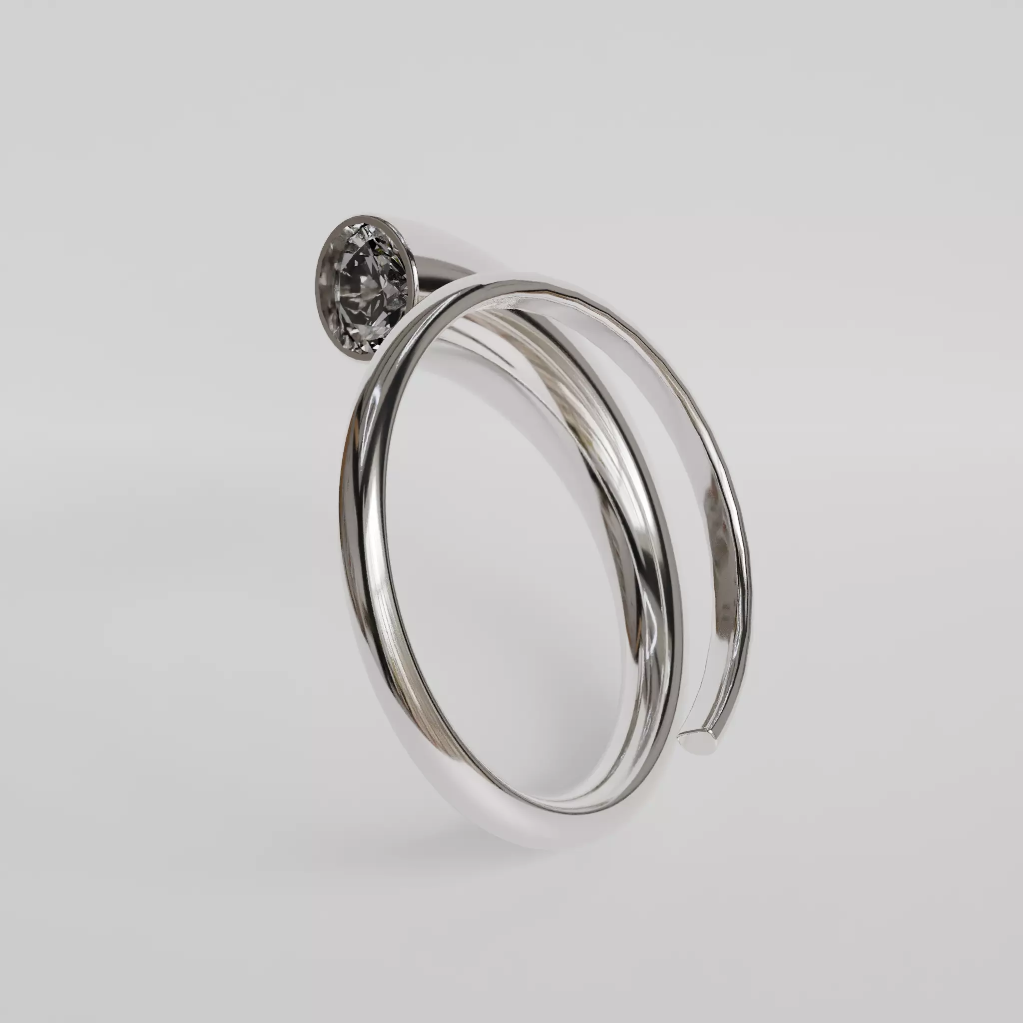 Spiral ring 3D print model_5