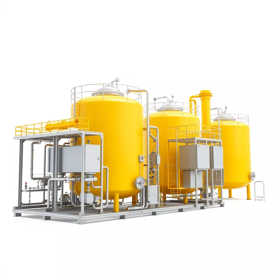 Industrial Yellow Tank model pack Low-poly 3D model_2