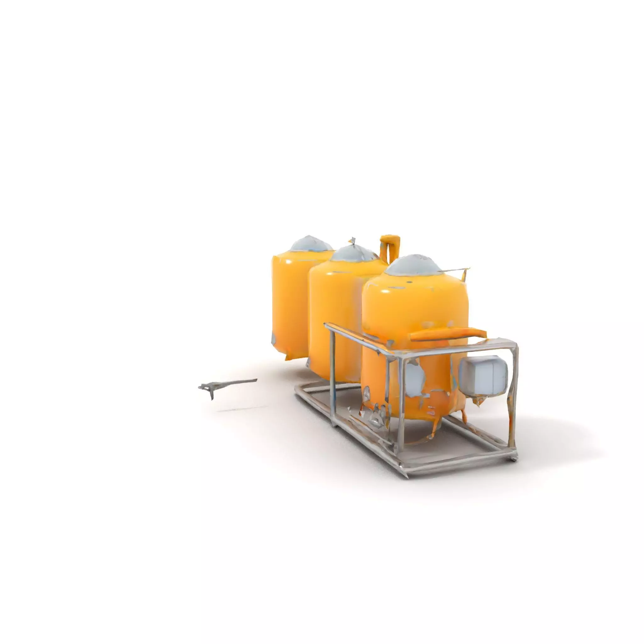 Industrial Yellow Tank model pack Low-poly 3D model_12