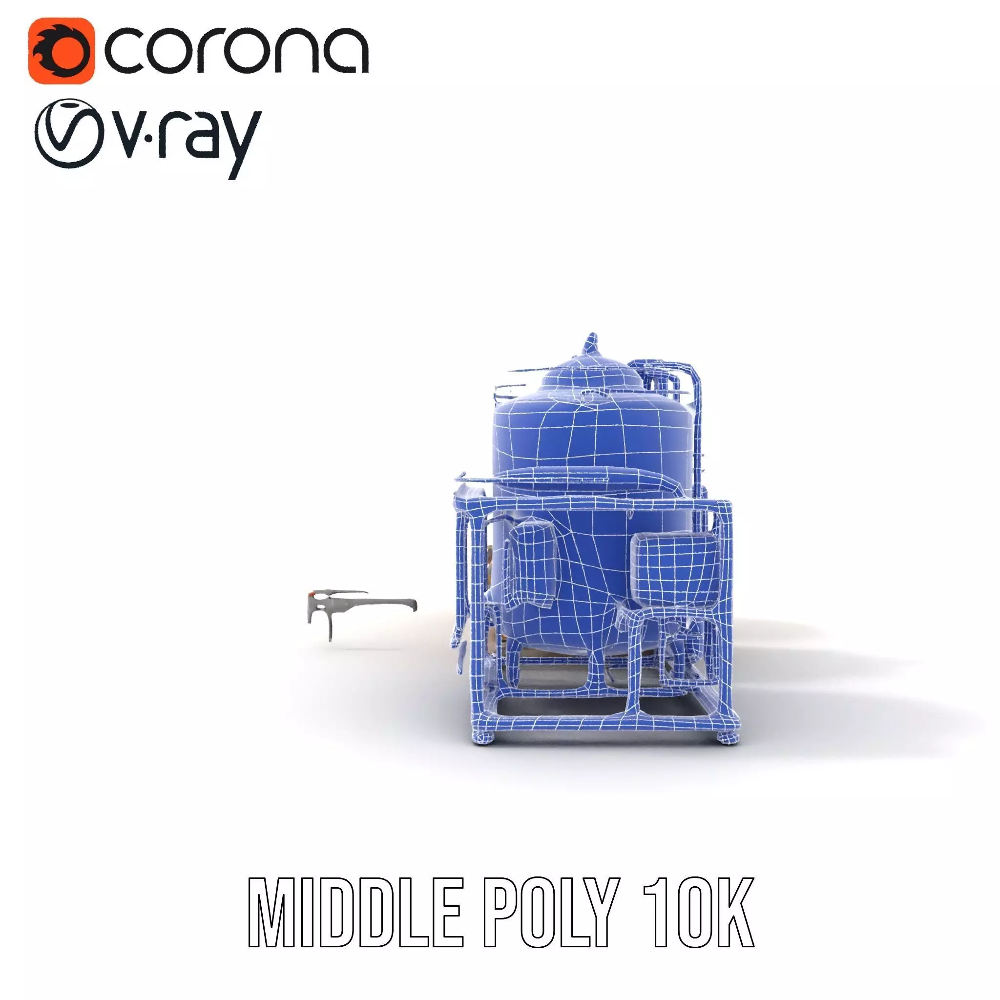 Industrial Yellow Tank model pack Low-poly 3D model_26