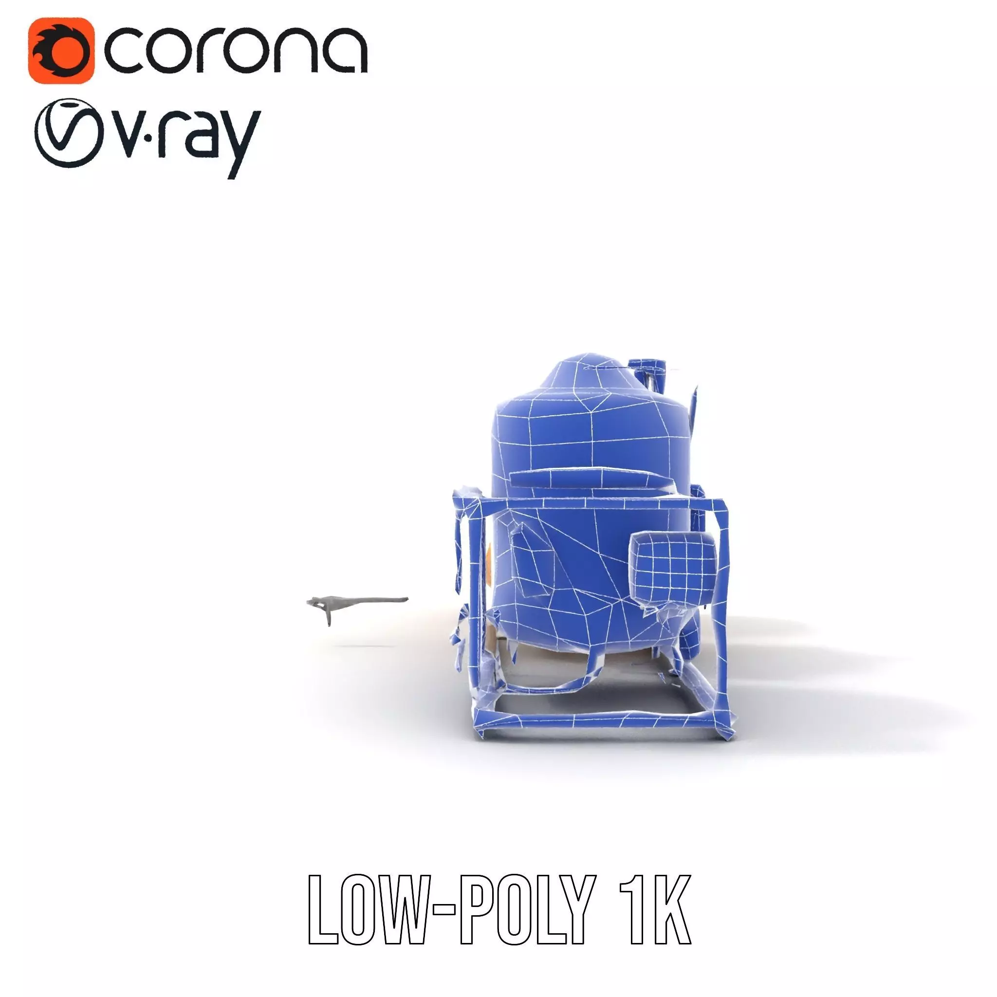 Industrial Yellow Tank model pack Low-poly 3D model_19