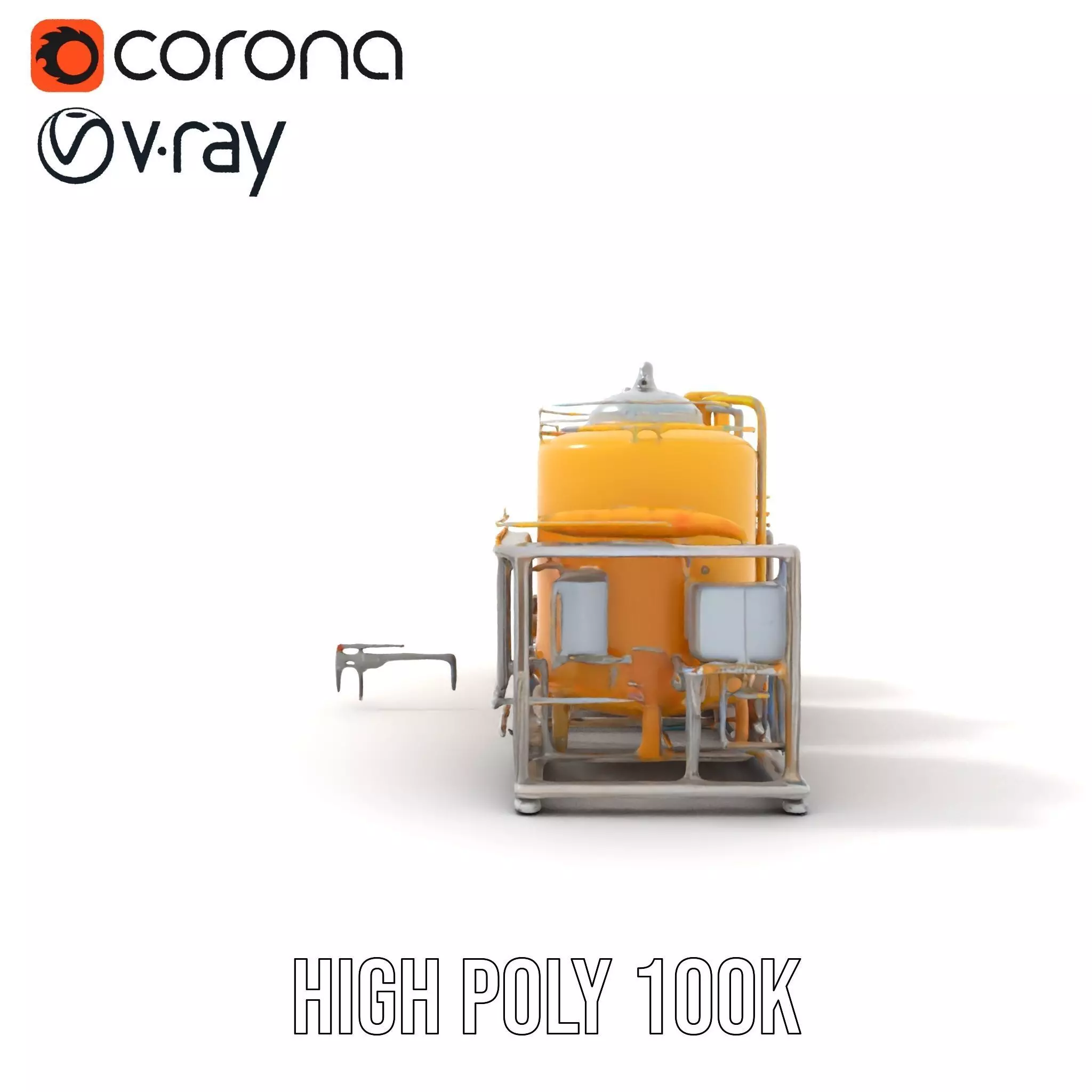 Industrial Yellow Tank model pack Low-poly 3D model_28