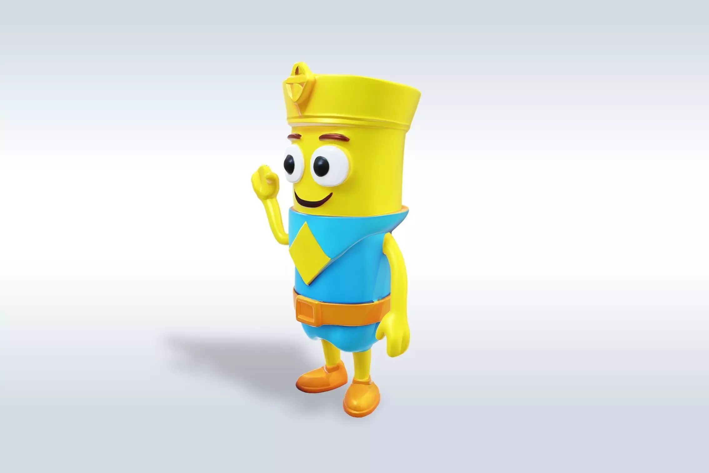 Cartoon character t pose flask back to school 3D model_4