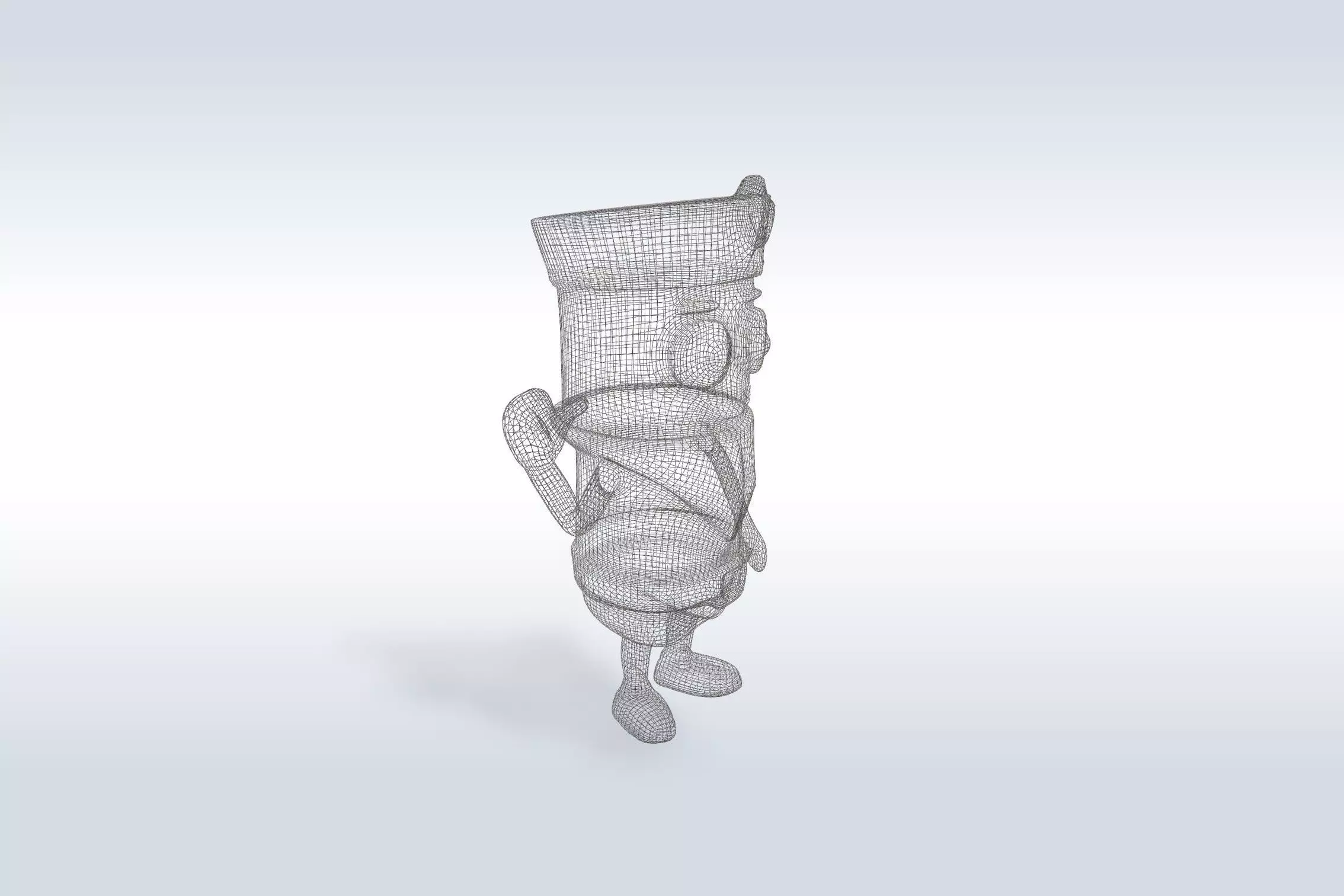 Cartoon character t pose flask back to school 3D model_3