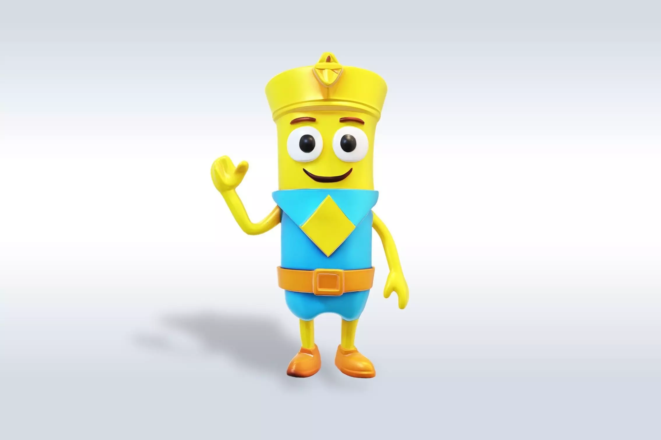 Cartoon character t pose flask back to school 3D model_0