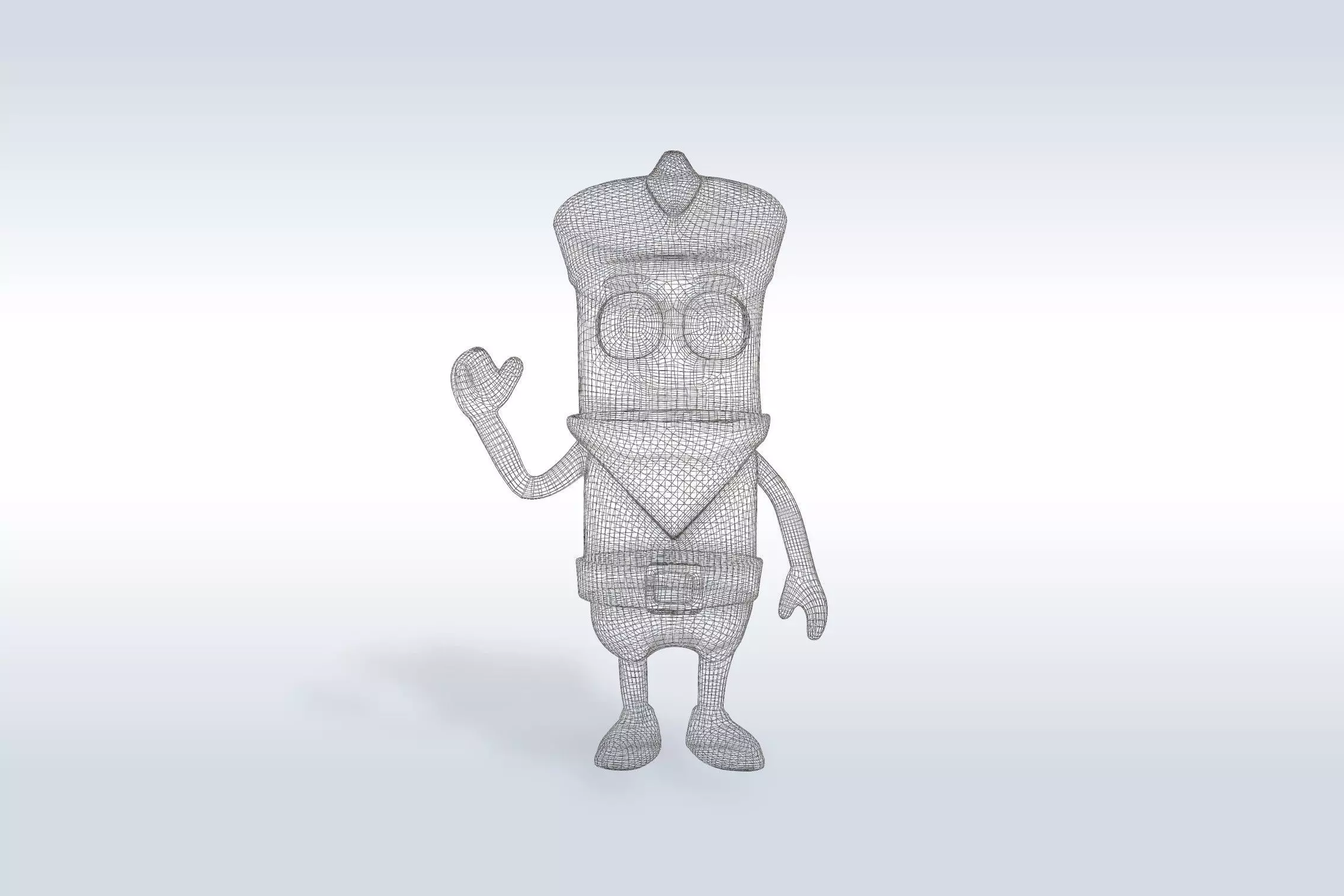 Cartoon character t pose flask back to school 3D model_1