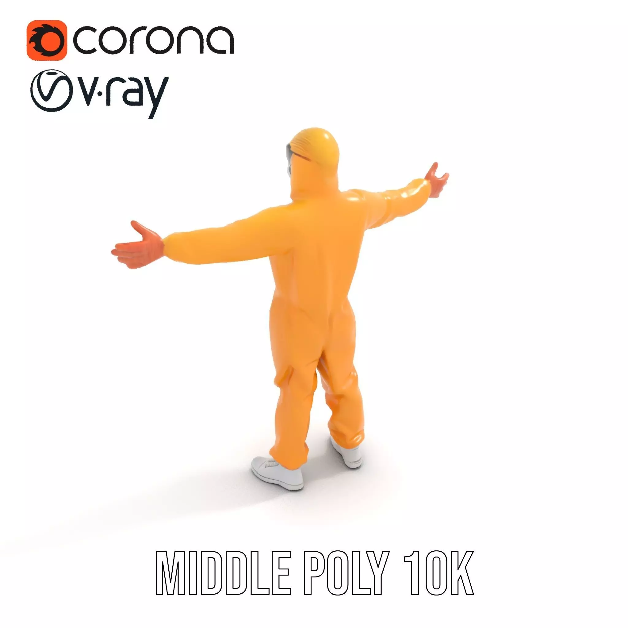 Yellow Protective Suit model pack Low-poly 3D model_13